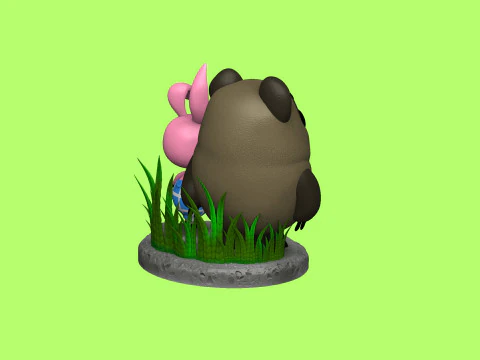Winnie-the-Pooh and Piglet for 3D printing STL 3D Print Model