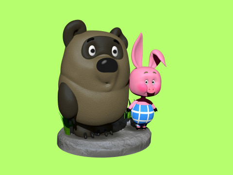 Winnie-the-Pooh and Piglet for 3D printing STL Modelo de impresión 3D