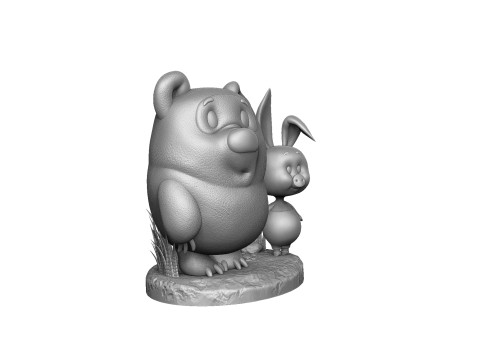 Winnie-the-Pooh and Piglet for 3D printing STL Modelo de impresión 3D