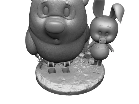 Winnie-the-Pooh and Piglet for 3D printing STL 3D Print Model