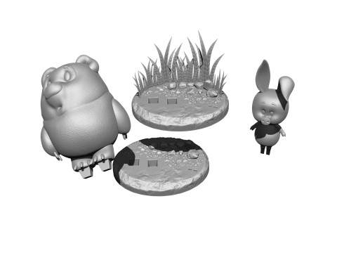 Winnie-the-Pooh and Piglet for 3D printing STL Modelo de impresión 3D