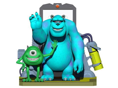 Monsters Inc for 3D printing STL Modèles 3D en vedette