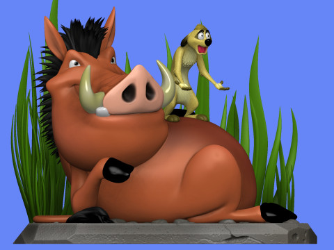 Timon and Pumbaa for 3d printing Modelo de impresión 3D