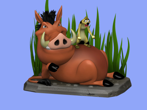 Timon and Pumbaa for 3d printing 3D Print Model