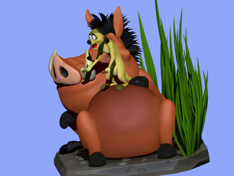 Timon and Pumbaa for 3d printing 3D Print Model