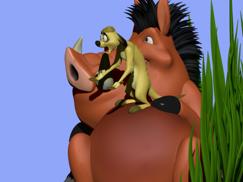 Timon and Pumbaa for 3d printing 3D Print Model
