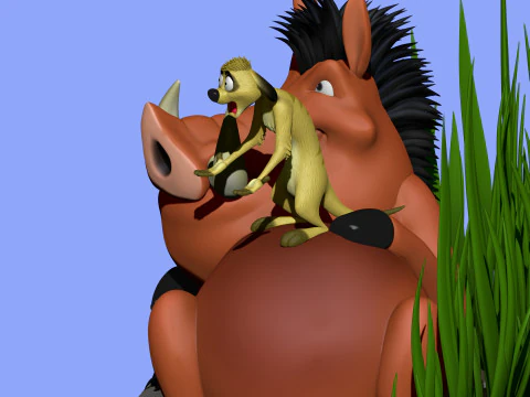 3D 프린팅을 위한 티몬과 품바 3D 프린트 모델