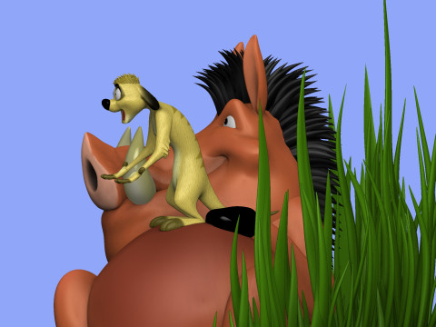 Timon and Pumbaa for 3d printing 3D Print Model