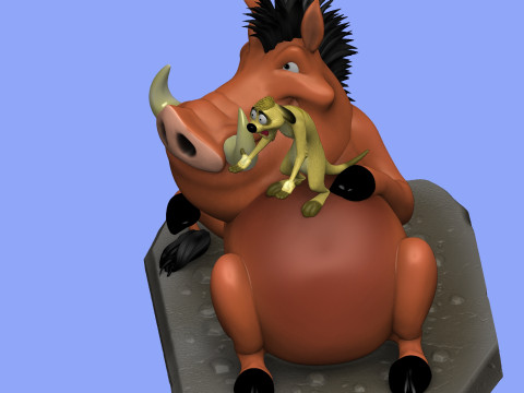 Timon and Pumbaa for 3d printing 3D Print Model
