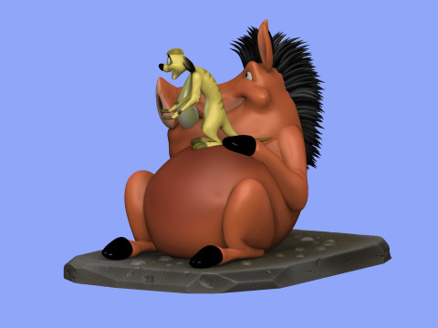 Timon and Pumbaa for 3d printing 3D Print Model