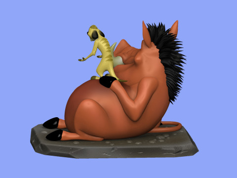 Timon and Pumbaa for 3d printing 3D Print Model