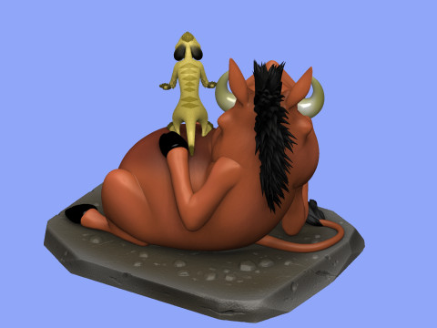Timon and Pumbaa for 3d printing 3D Print Model