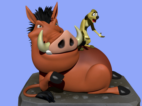 Timon and Pumbaa for 3d printing 3D Print Model