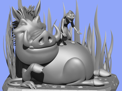 Timon and Pumbaa for 3d printing 3D Print Model