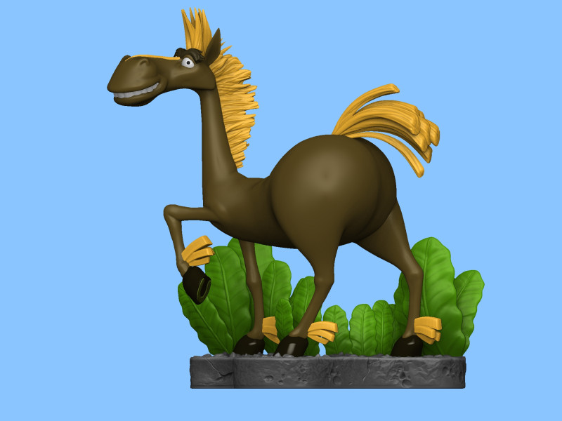 Horse Julius for 3D printing Modèles 3D en vedette .c4d .max .obj .3ds .fbx .stl .blend 