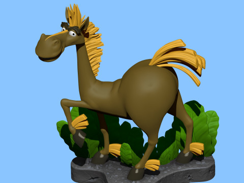 Horse Julius for 3D printing Modèles 3D en vedette