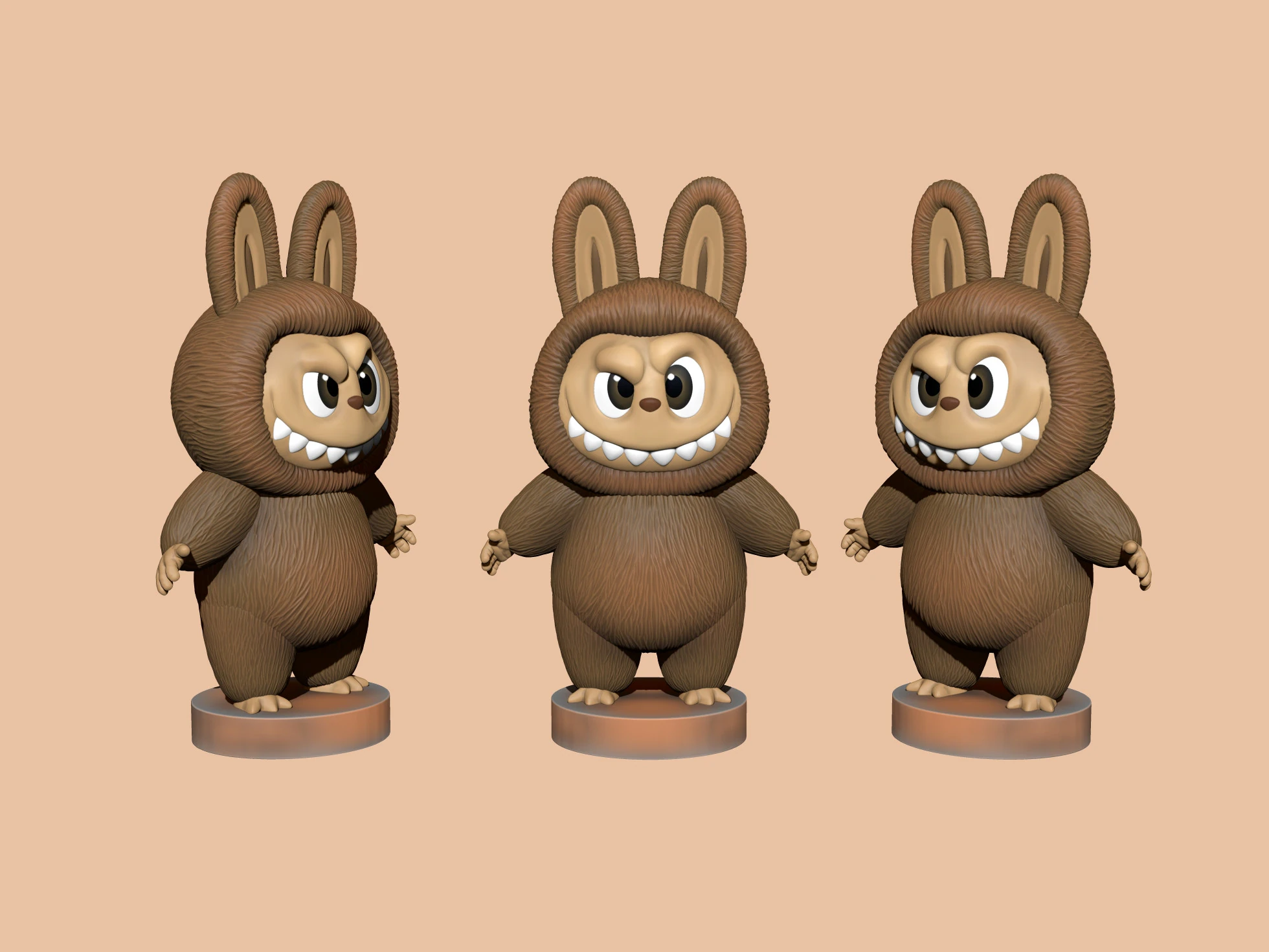 LABUBU FOR 3D PINT STL 9 CHARACTERS 2 POSES 3D Print Model .c4d .max .obj .3ds .fbx .stl .blend 