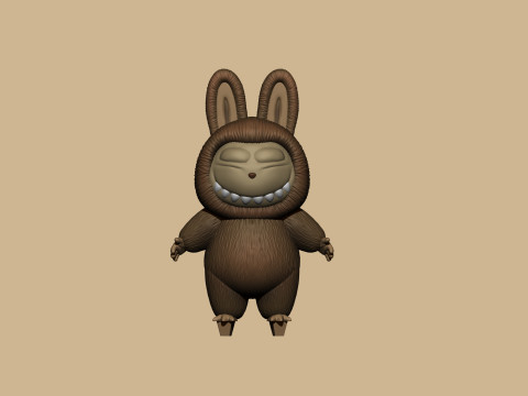 LABUBU FOR 3D PINT STL 9 CHARACTERS 2 POSES 3D Baskı Modeli