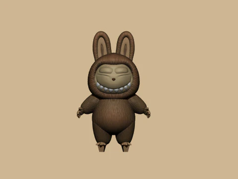 LABUBU FOR 3D PINT STL 9 CHARACTERS 2 POSES 3D Print Model