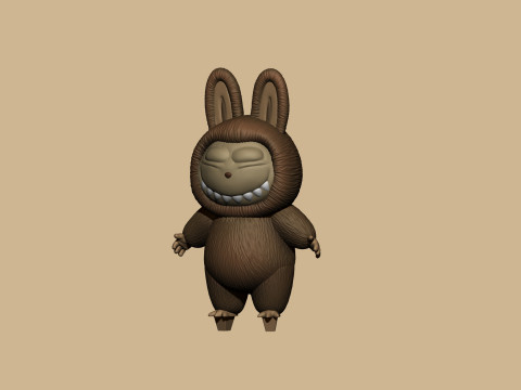 LABUBU FOR 3D PINT STL 9 CHARACTERS 2 POSES 3D Baskı Modeli