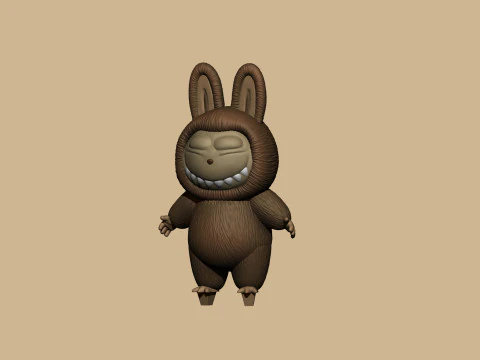 LABUBU FOR 3D PINT STL 9 CHARACTERS 2 POSES 3D Print Model