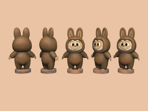 LABUBU FOR 3D PINT STL 9 CHARACTERS 2 POSES 3D Print Model