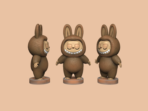 LABUBU FOR 3D PINT STL 9 CHARACTERS 2 POSES 3D Baskı Modeli