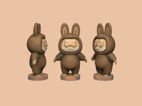 LABUBU FOR 3D PINT STL 9 CHARACTERS 2 POSES 3D Print Model