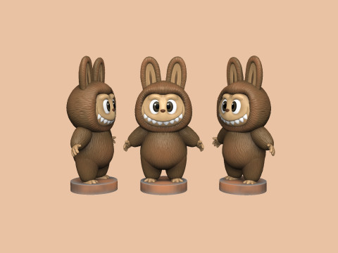 LABUBU FOR 3D PINT STL 9 CHARACTERS 2 POSES 3D Baskı Modeli