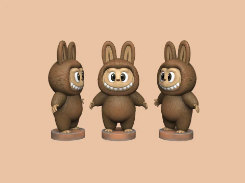 LABUBU FOR 3D PINT STL 9 CHARACTERS 2 POSES 3D Print Model