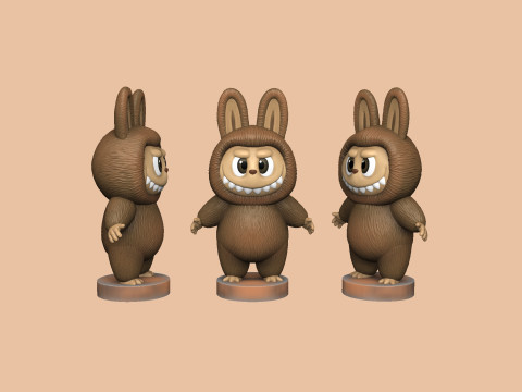 LABUBU FOR 3D PINT STL 9 CHARACTERS 2 POSES 3D Baskı Modeli