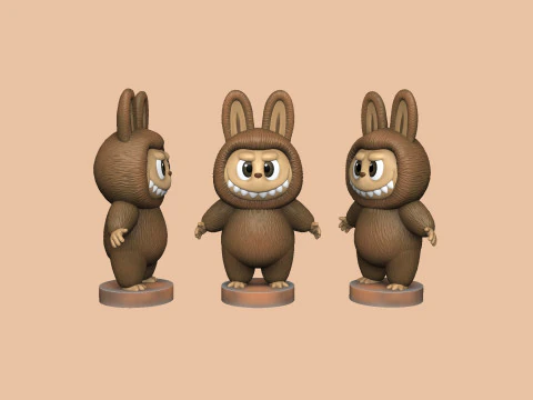 LABUBU FOR 3D PINT STL 9 CHARACTERS 2 POSES 3D Print Model