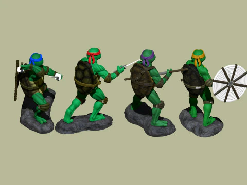 Ninja Turtles 1990 STL 3D Print Model