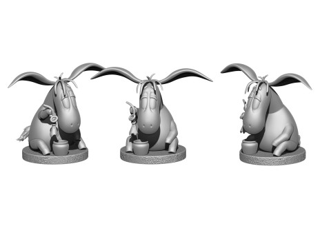 Eeyore for 3D printing STL 3 options Model Cetak 3D