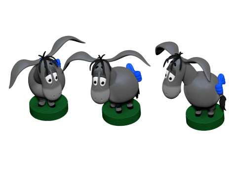 Eeyore for 3D printing STL 3 options Model Cetak 3D
