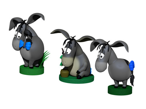 Eeyore for 3D printing STL 3 options Model Cetak 3D