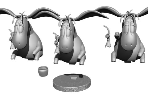 Eeyore for 3D printing STL 3 options Model Cetak 3D