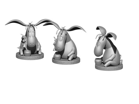 Eeyore for 3D printing STL 3 options Model Cetak 3D