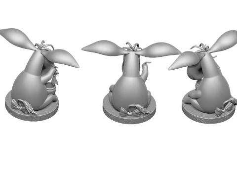 Eeyore for 3D printing STL 3 options Model Cetak 3D