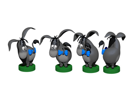 Eeyore for 3D printing STL 3 options Model Cetak 3D