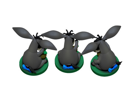 Eeyore for 3D printing STL 3 options Model Cetak 3D