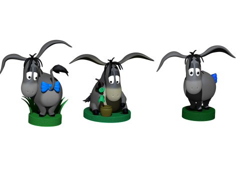 Eeyore for 3D printing STL 3 options Model Cetak 3D