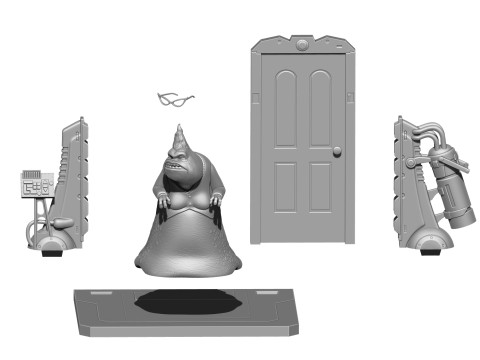 Roz voor 3D-print STL monsters INC 3D printmodel