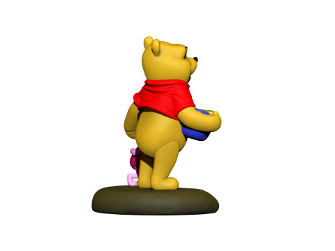 用于 3D 打印 STL 的小熊维尼和小猪 3D 打印模型