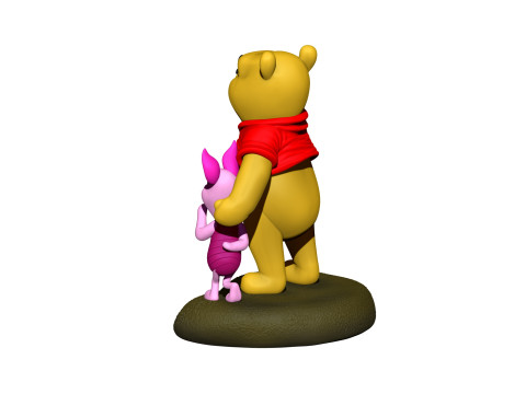 用于 3D 打印 STL 的小熊维尼和小猪 3D 打印模型