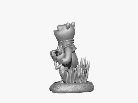 用于 3D 打印 STL 的小熊维尼和小猪 3D 打印模型