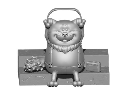 Fatcat für 3D-Druck STL 2-Optionen 3D Druckmodell