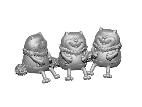 Fatcat für 3D-Druck STL 2-Optionen 3D Druckmodell