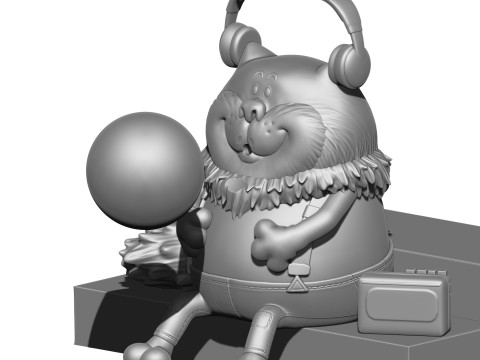 Fatcat für 3D-Druck STL 2-Optionen 3D Druckmodell