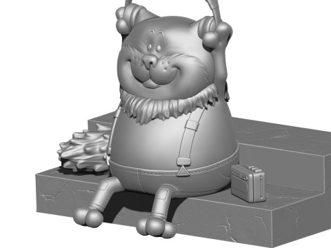 Fatcat für 3D-Druck STL 2-Optionen 3D Druckmodell
